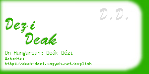 dezi deak business card